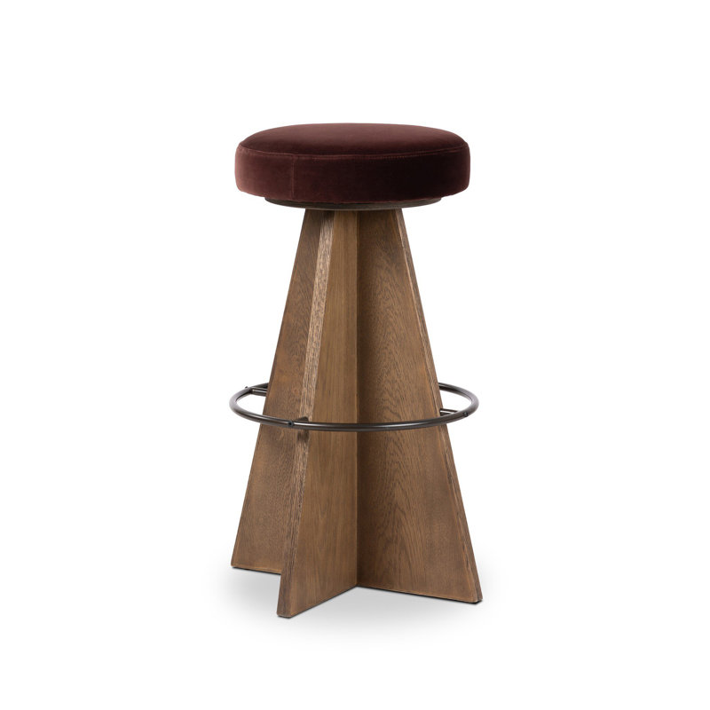 Damon Swivel Stool-Sapphire Khaki-Counter, Brown, Bar Stool (31" Seat Height), Surrey Plum