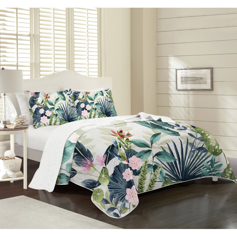 James Home Caicos Tropical Ultra Soft Quilt Set & Reviews 