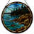 12"H Lake Scene Stained Glass Window Panel-2113491093