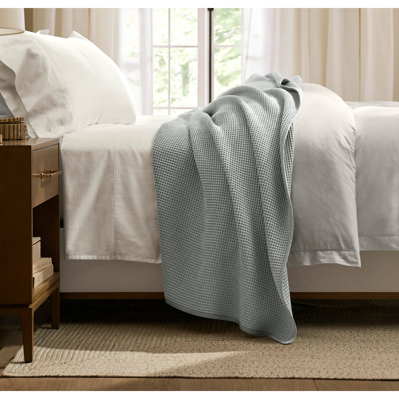 Waffle Bed Blanket, Queen, Shore