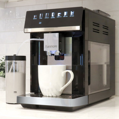 Kenmore Super Automatic Espresso Machine with Dual Cream System Milk Frother & Grinder