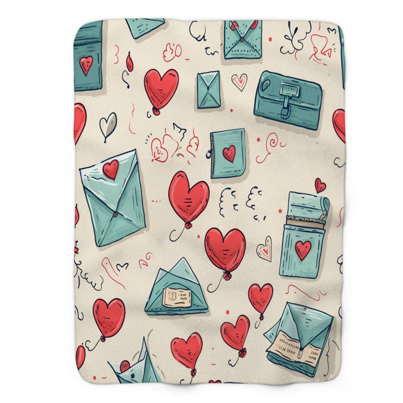 Heart Note - Couverture sherpa de qualité supérieure 1 pièce, L 50 po x L 60 po