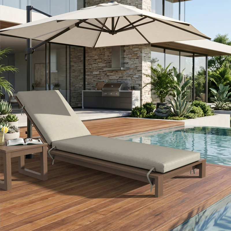 Lani Sunbrella® Outdoor Chaise Lounge Cushion, 21" W x 78" D, Sunbrella Play Sage