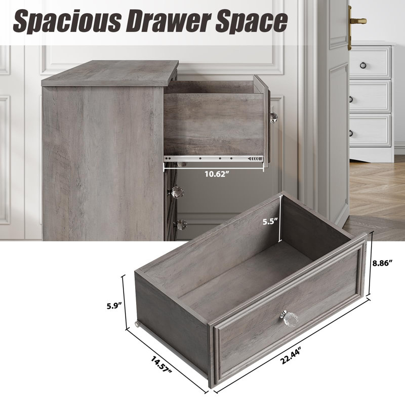 Commode 6 tiroirs Agnis, Gris