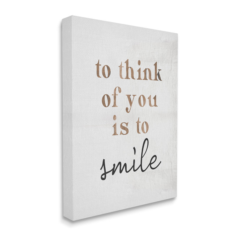 " Romantic Smile Quote Pretty Glam Detail Typography " by Lil' Rue, Wrapped Canvas, 36" W x 48" H