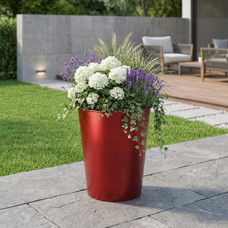 Pot à fleurs rond en plastique recyclé 5 po