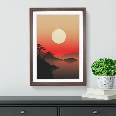 Japanese Sunset Minimalism - Framed Print