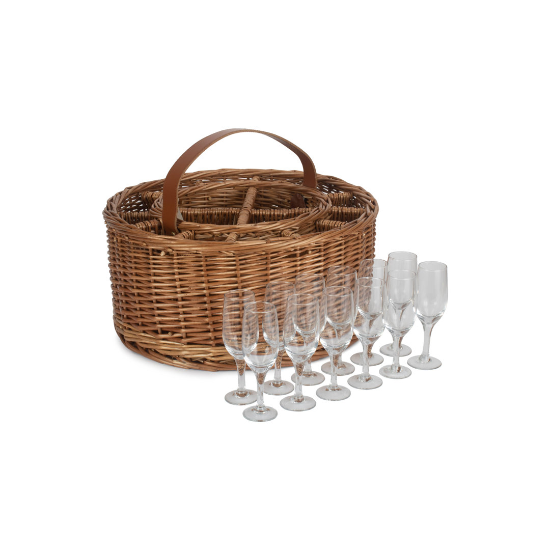 Wicker Garden Party Basket Drinks Carrier