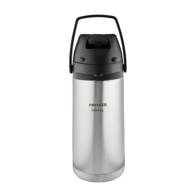Pioneer Airpots Stainless Steel Coffee Dispenser Conference Event Flask, 1.9 Litres, Silver