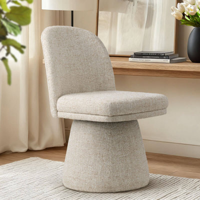 Upholstered 360°Swivel Vanity Chair