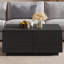 Table basse carrée 33,25 po à 4 tiroirs, noire-1143531415