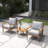 Zephyra Solid Acacia Wood 2-Person Seating Group With Cushions