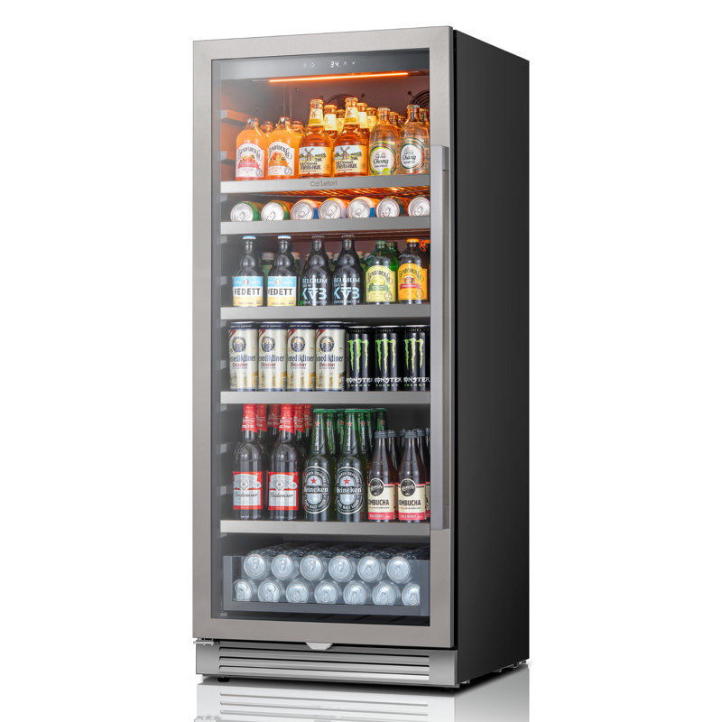 275L Left Swing Door Beverage Refrigerators & Coolers with Large Capacity, Quiet Cooling and UV-Proof Glass Door, Left