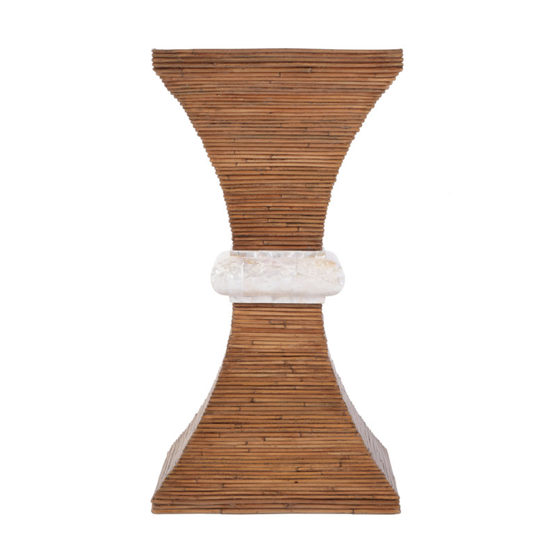 Marikit 13" W Square Wood and Arorog Inlay Side Table