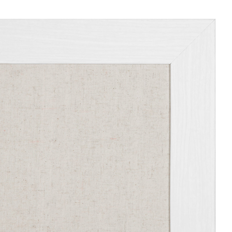 Fabric Corkboard / Bulletin Board, White, 43" x 27"