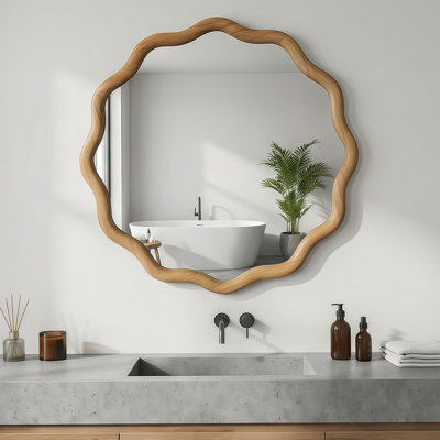 Miroir décoratif en bois pour chambre à coucher, salon, entrée