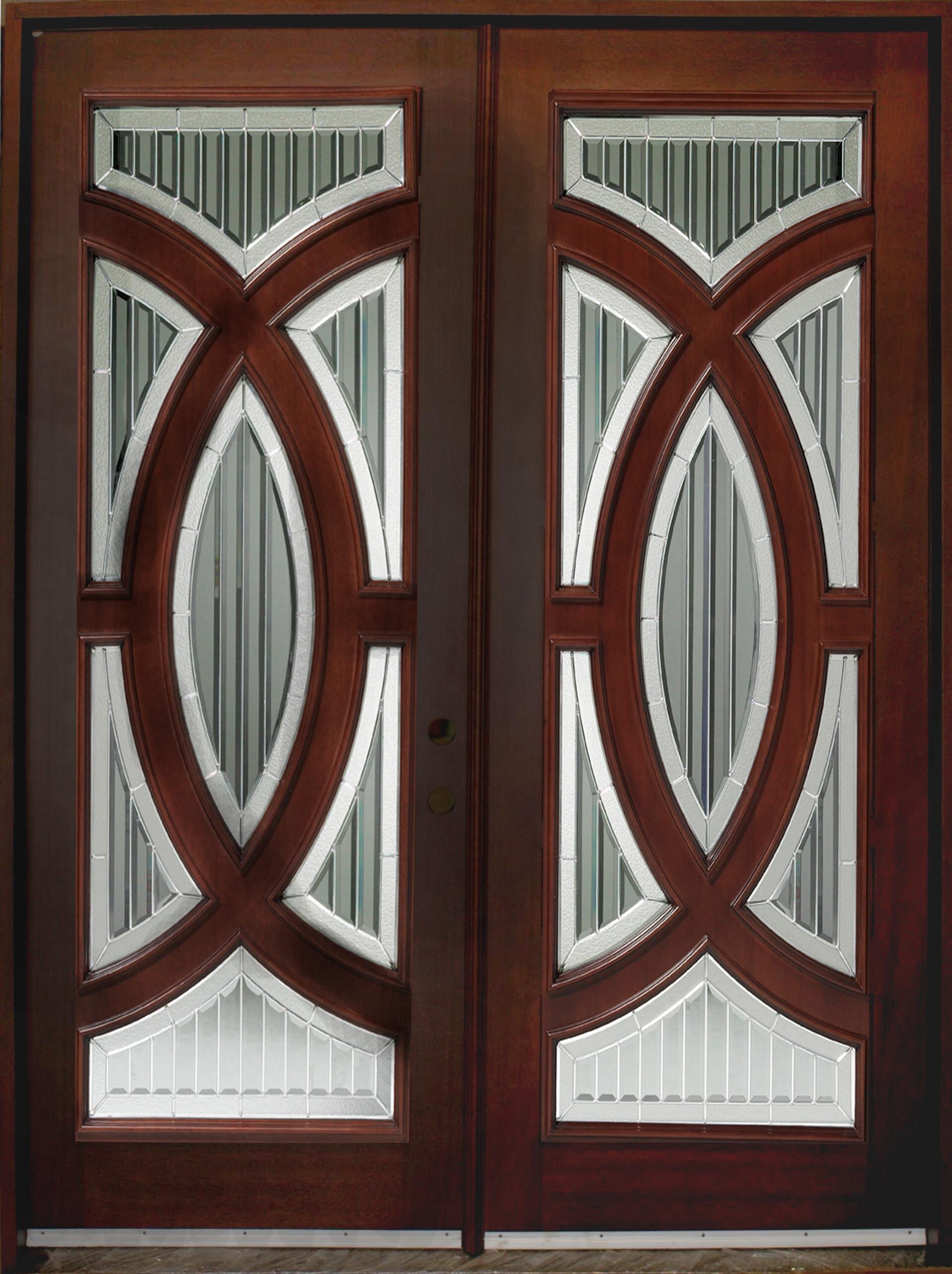 Asian Pacific Products Inc. 73.25'' X 86'' Glass Wood Front Entry Doors 