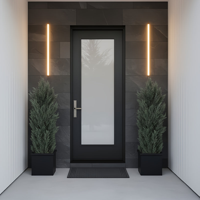 5 pieds de cyprès vert artificiel détachable réaliste pour décoration intérieure et extérieure 2 pièces / ensemble, 5 pieds