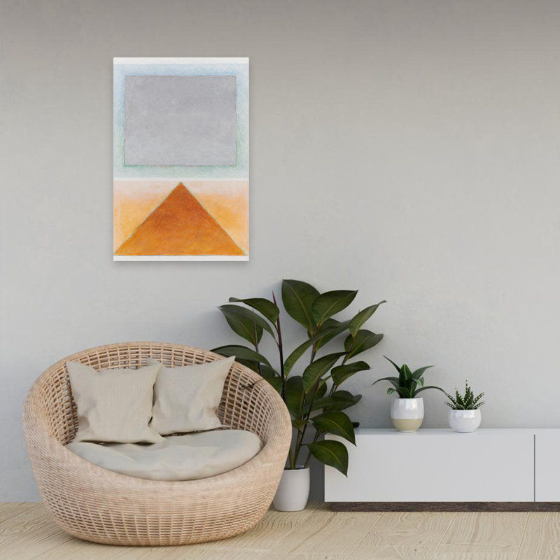 Paysage moderne et contemporain avec pyramide, H 24 po x l 16 po