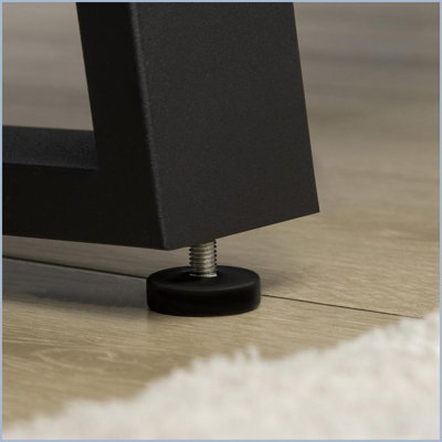Banc de jardin en béton rustique avec pieds en métal, intérieur / extérieur | Naturel et naturel Noir | Métal