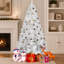 Sapin de Noël artificiel blanc de 1,80 m avec branches en fil de fer à mémoire de forme et structure articulée pour une installation facile pendant les fêtes-1562825004