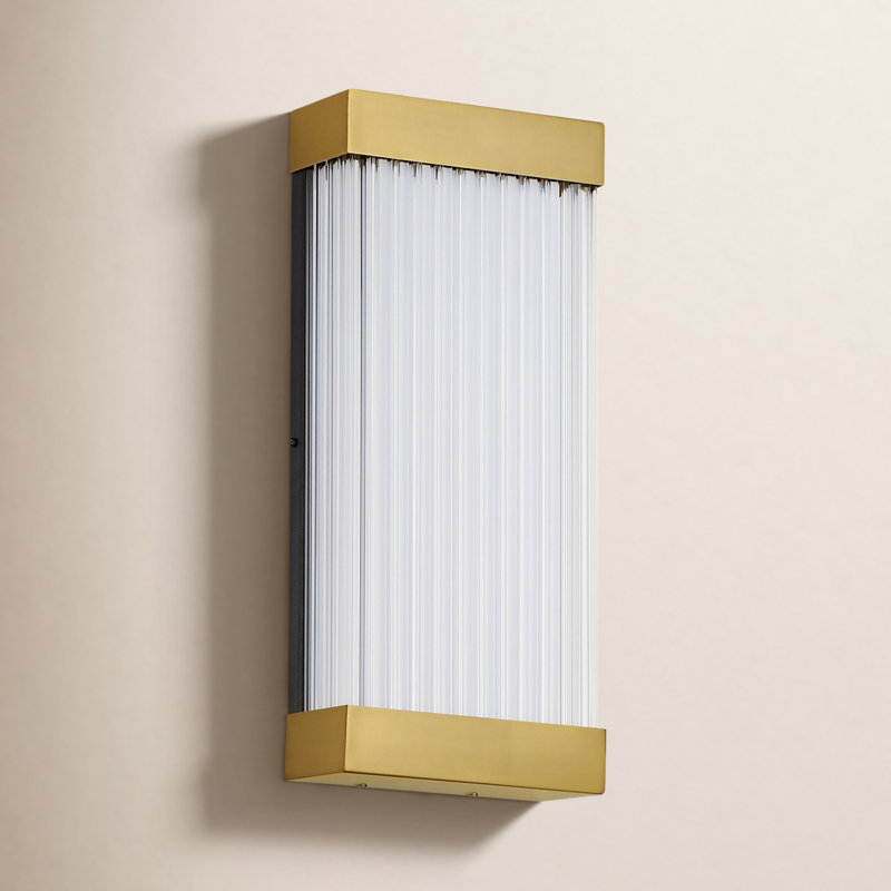 Applique murale à DEL Jovista, H 18 po x l 8 po x P 3,25 po, Laiton vieilli naturel