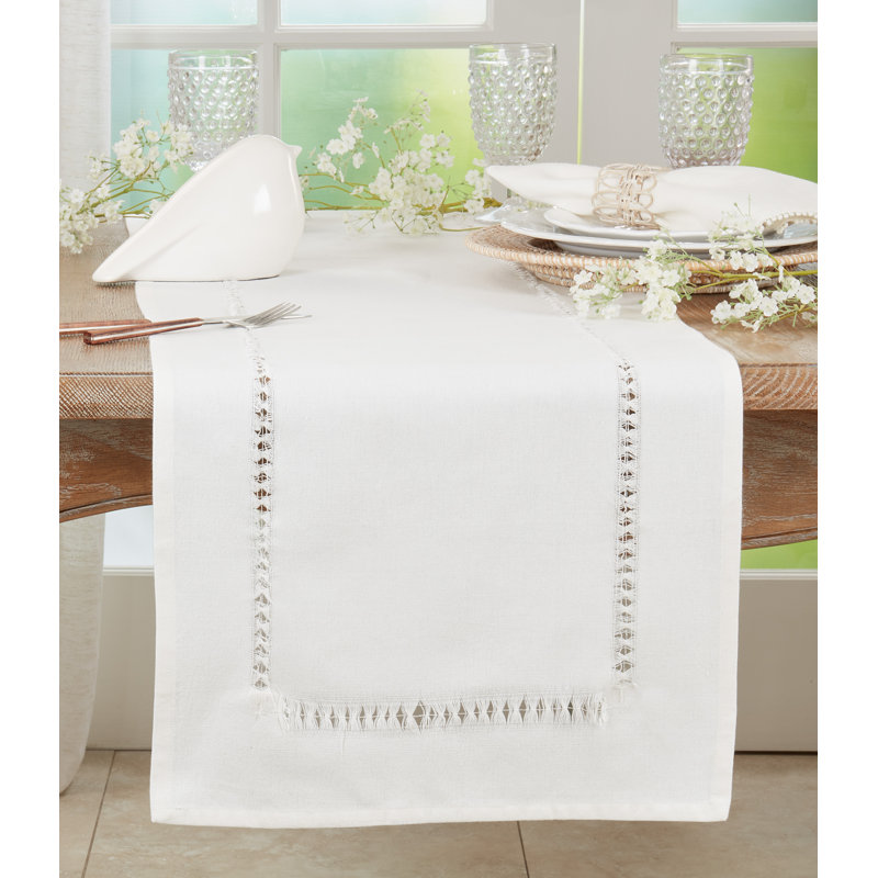 Garbo Rectangular Table Runner, Ivory