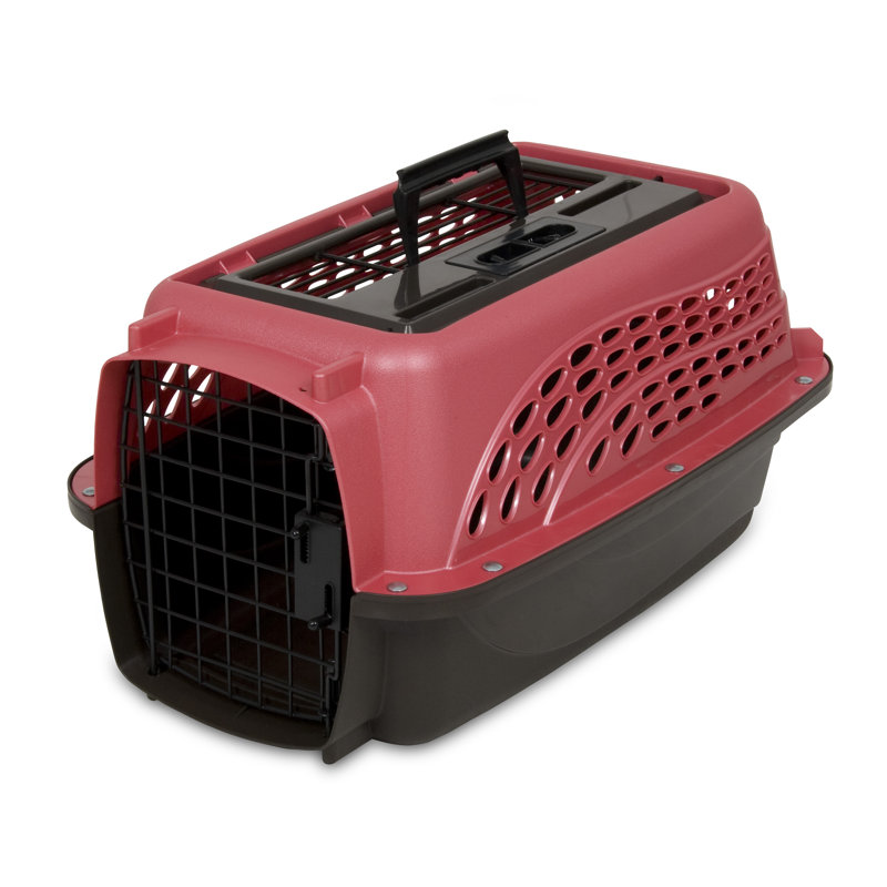 Porte-animal de mode métallique, Très petit (H 10 po x l 12,6 po x P 19 po), Rose miel / café