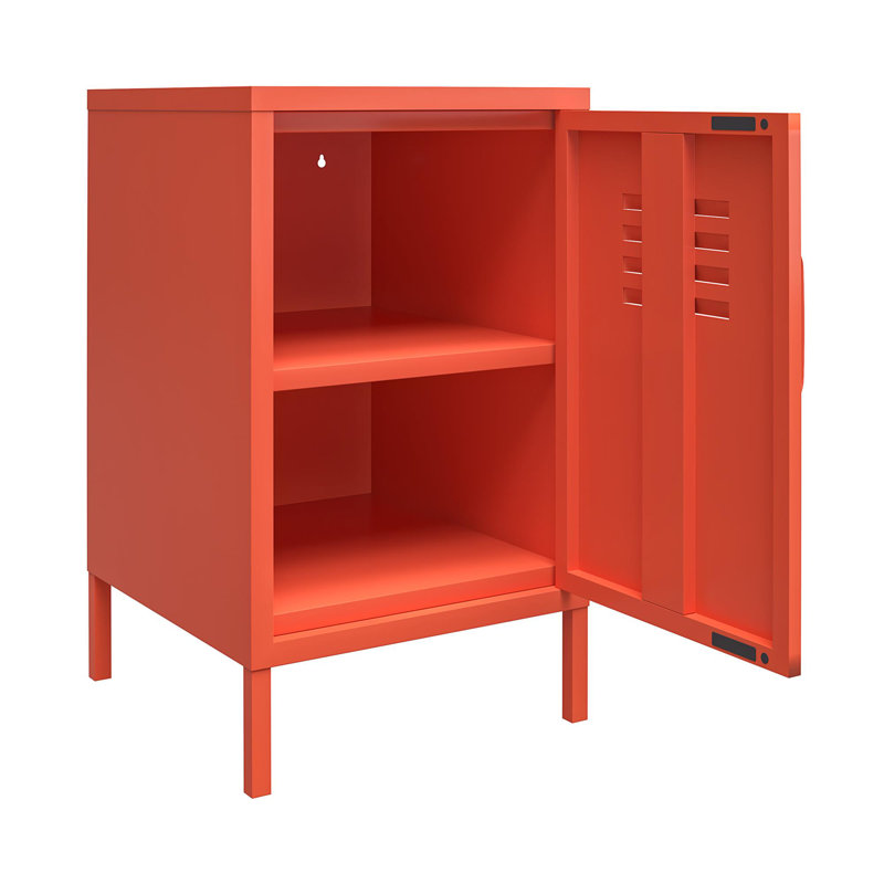 Melonye 37.8cm W Metal Bedside Table, Orange