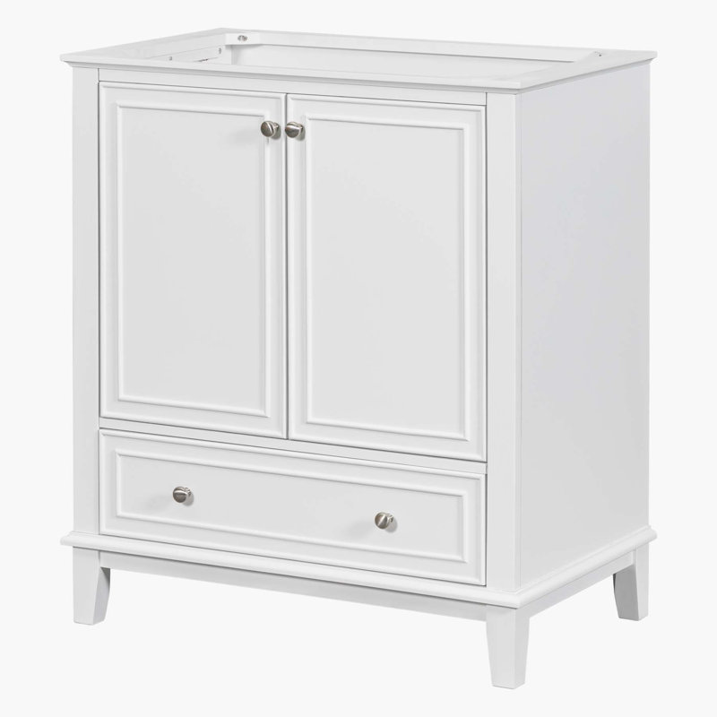 Meuble-lavabo polyvalent avec tiroirs et tablette réglable, améliorant l'espace de la salle de bain, Blanc