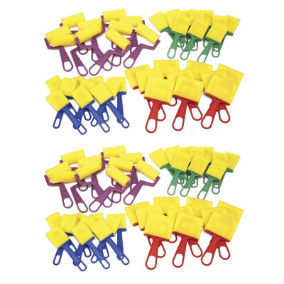 Creativity Street® Foam Brush Classroom Pack, Assorted Colours & Sizes, 40 Pieces Per Pack, 2 Packs