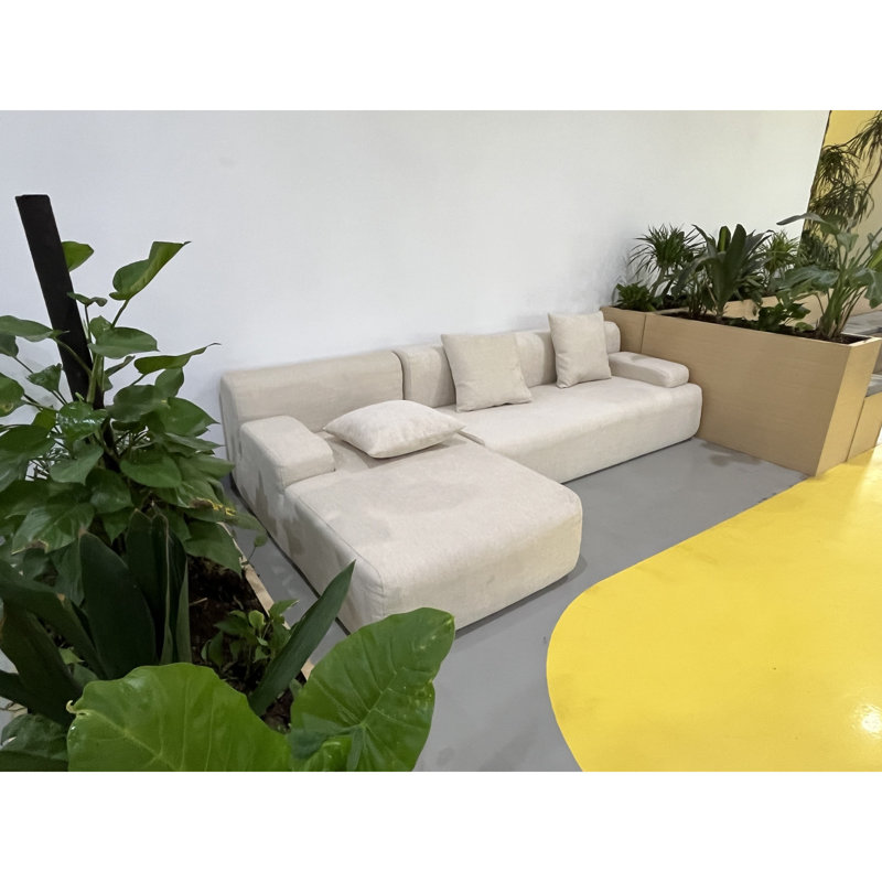 Canapé modulaire en mousse de confort, style moderne en velours côtelé pour le salon