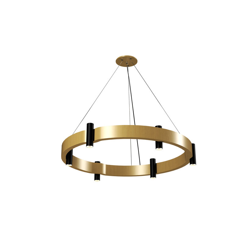 Luminaire suspendu Flow Accord, H 5,31 po x l 23,62 po x P 23,62 po, Or biologique
