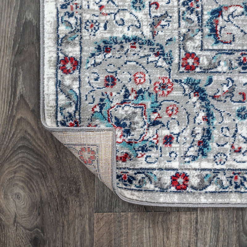 Tapis gris clair / rouge Lazo Modern, Rectangle 3 pi x 5 pi