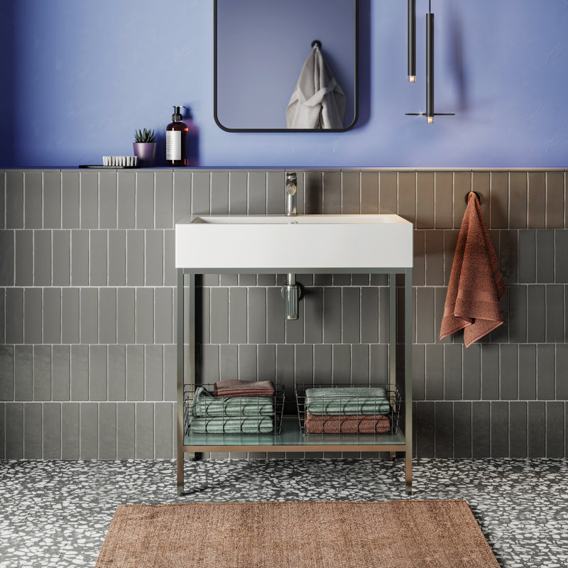 Ensemble de meuble-lavabo autoportant Pierre 32, Chrome