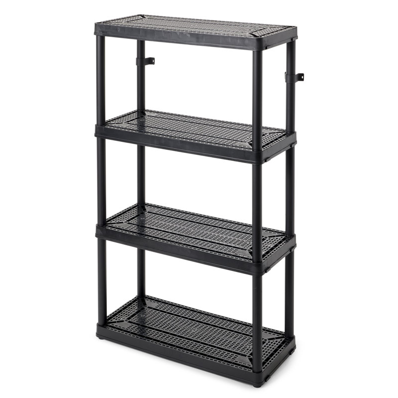 Gracious Living 4 Shelf Fixed Height Ventilated Medium Duty Storage Unit, 54.5" H x 32" W x 14'' D