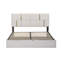 Grand lit plateforme tapissier avec système de rangement hydraulique, sans sommier tapissier, beige-1478006989