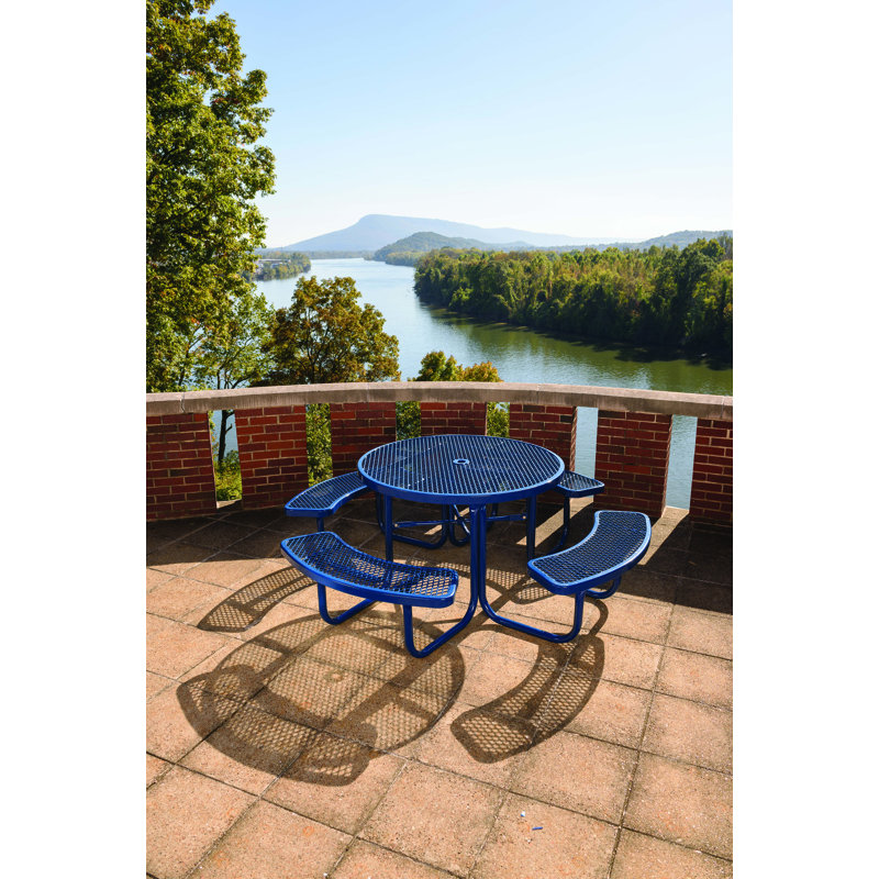 Picnic Table, Black/Blue