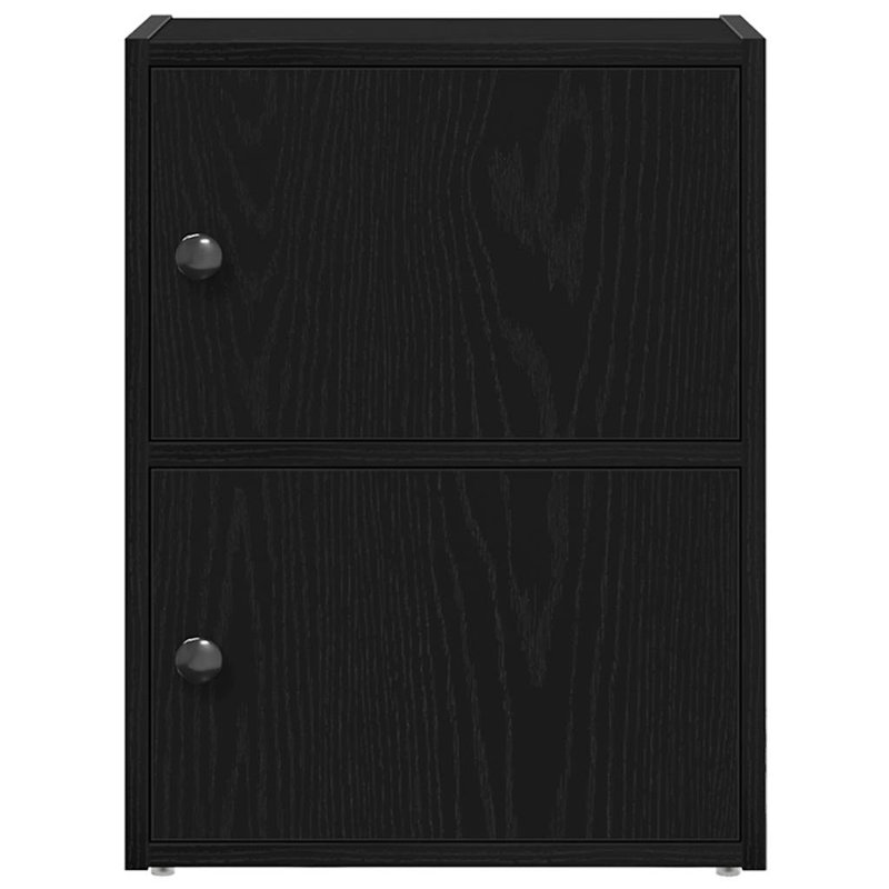 vidaXL Bookcase Engineered Wood Compact Bookcase Rectangular, (2 Shelves) 20.5" H x 15.7" W x 9.4" D, Black Oak