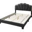 Tête de lit avec lit plateforme en tissu d'ameublement à motif floral grand lit 1Pc-1474336469
