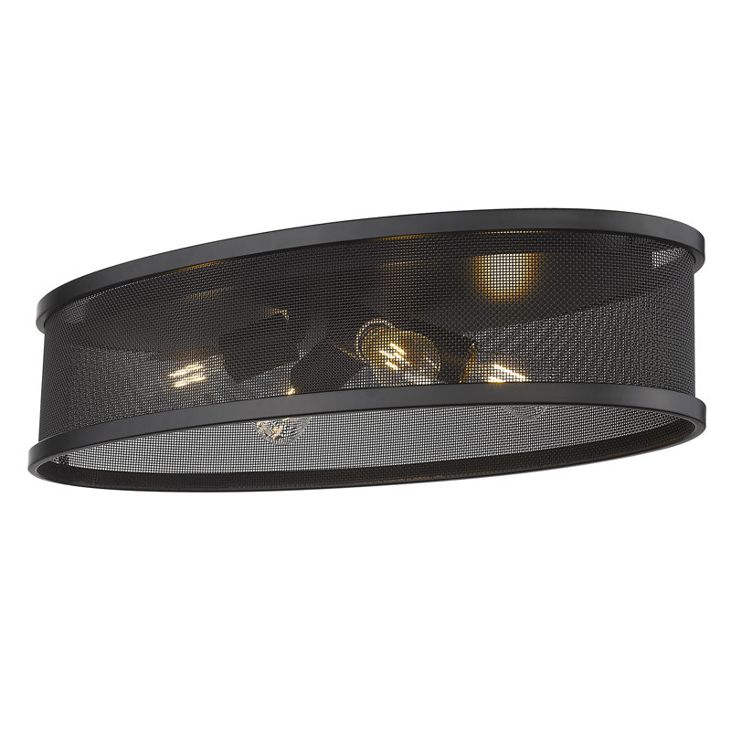 Plafonnier encastré 4 lumières 24 po Creslow, Noir mat