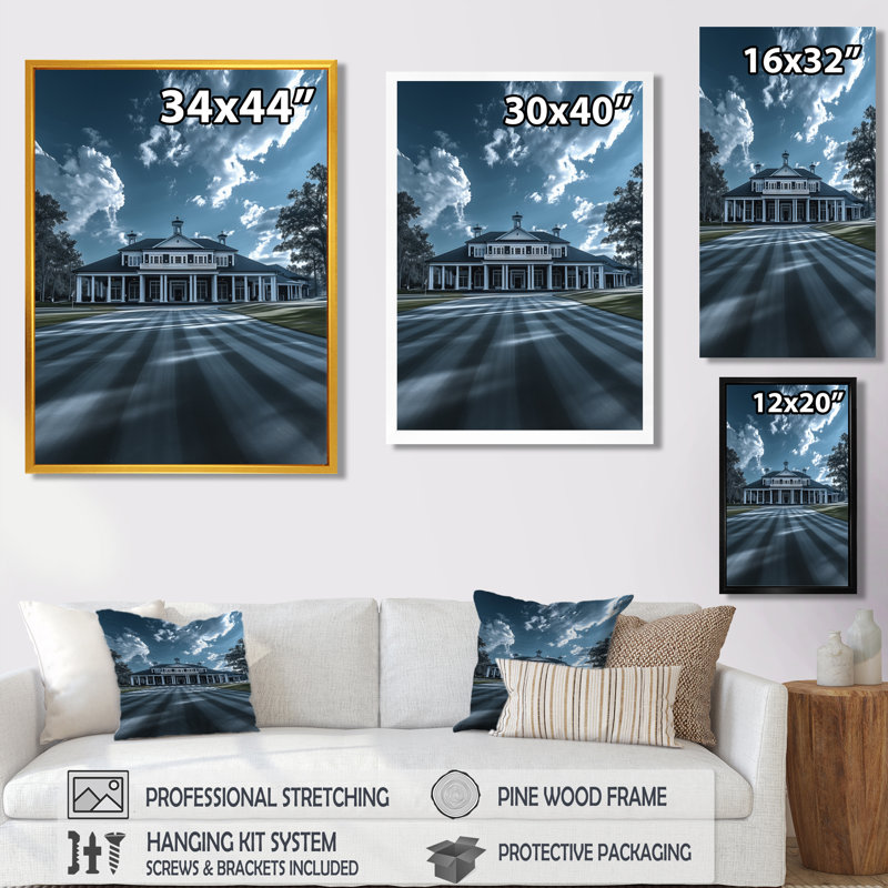 Orton - décoration murale Country clubs, H 20 po x l 12 po x P 1 po, Toile encadrée noire simple