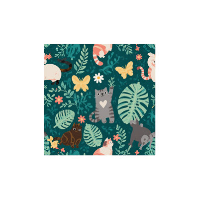 Wreath-Wrapped Napping Fox / Calm Woodland Ambience,Built-In Wood Frame,Decorative Wall Art, 16X16