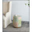 Tabouret de jardin cylindrique avec table d'appoint D14 x 18 po vert / rose