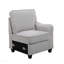 Canapé modulaire et repose-pieds en lin gris clair 125 po 8 pièces 125 po
