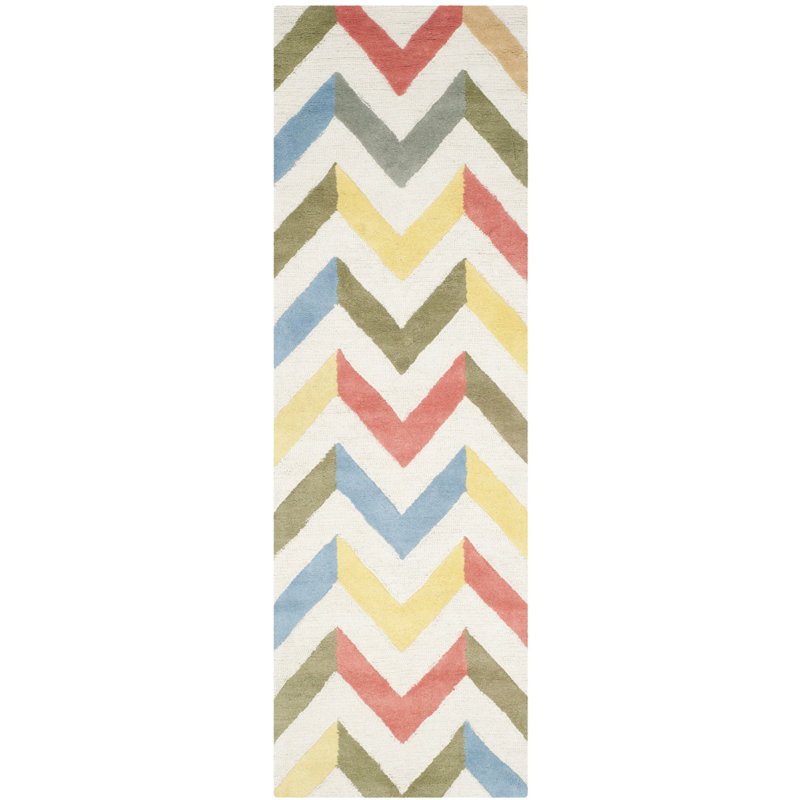 Ellicott Hand Tufted Wool Chevron Rug, Runner 2'6" x 8'