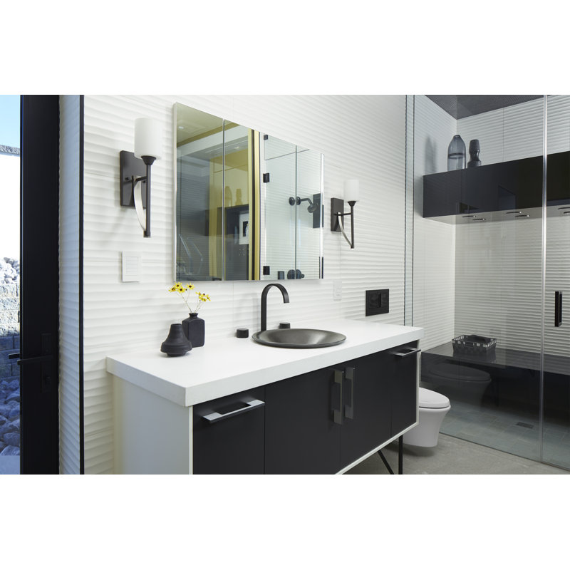 Verdera 40" W x 30" H Aluminum Medicine Cabinet with Adjustable Magnifying Mirror and Slow-Close Door