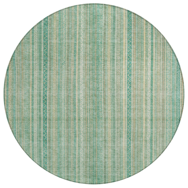 Tapis intérieur / extérieur bleu sarcelle Emberith, 8 pi x 8 pi