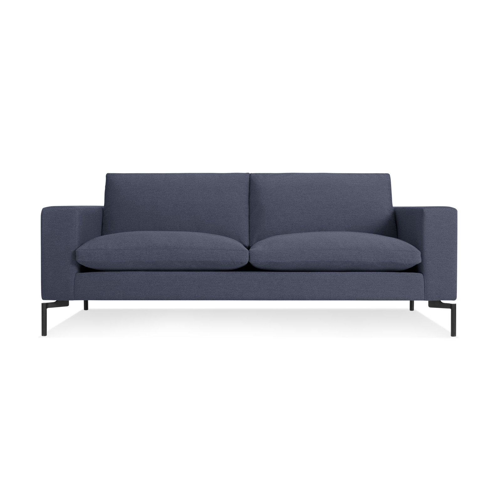 New Standard Upholstered Sofa, Black, Nixon Blue Acrylic, 32" H x 78" W x 35" D