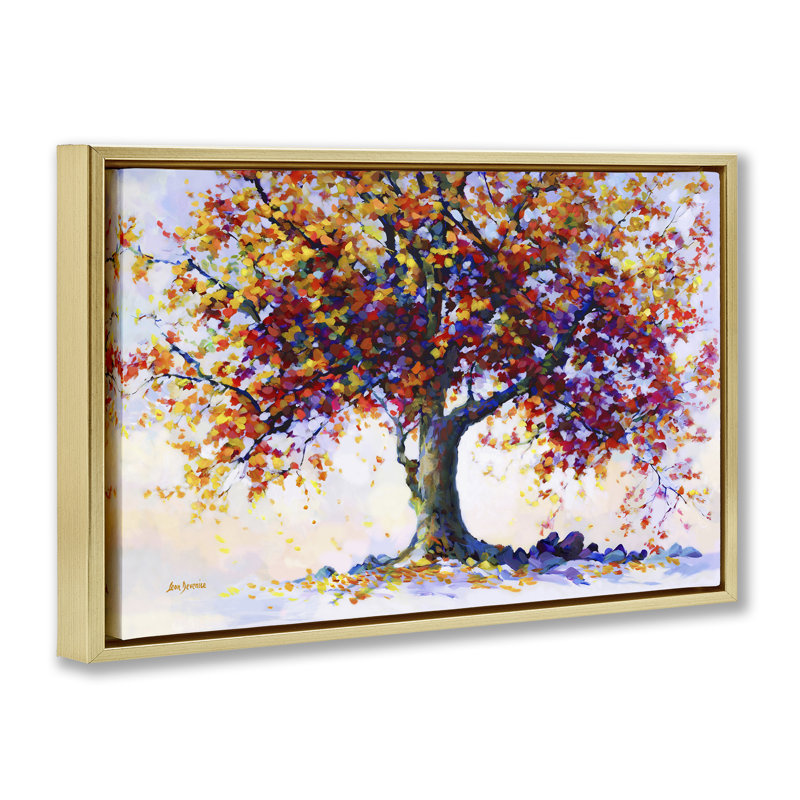 Toile flottante encadrée «Heartfelt Hues» par Leon Devenice, Cadre flottant métallique doré, H 21 po x l 31 po